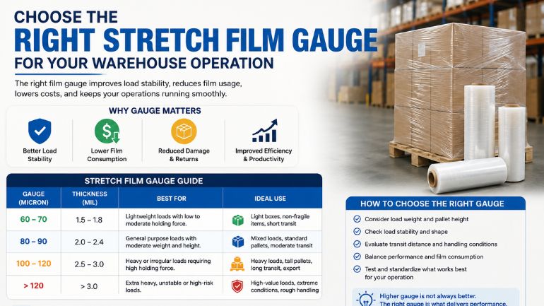 How to choose the right stretch film gauge for your warehouse operation